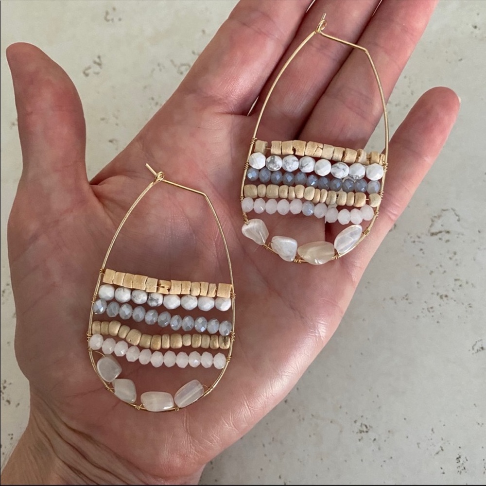 New! Anthro Julien Beaded Hoop Earrings - Picture 4 of 6